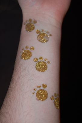 Glitter Paw Tattoo